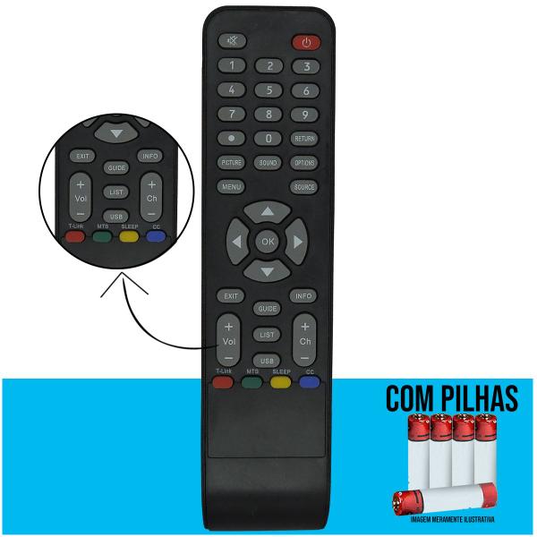 Imagem de Controle Remoto TV Philco + Conjunto de Pilhas