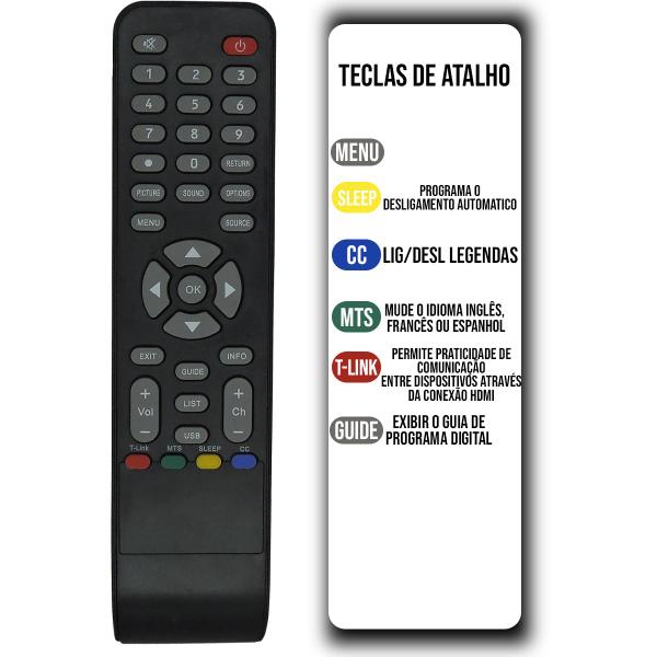 Imagem de Controle Remoto TV Philco + Conjunto de Pilhas