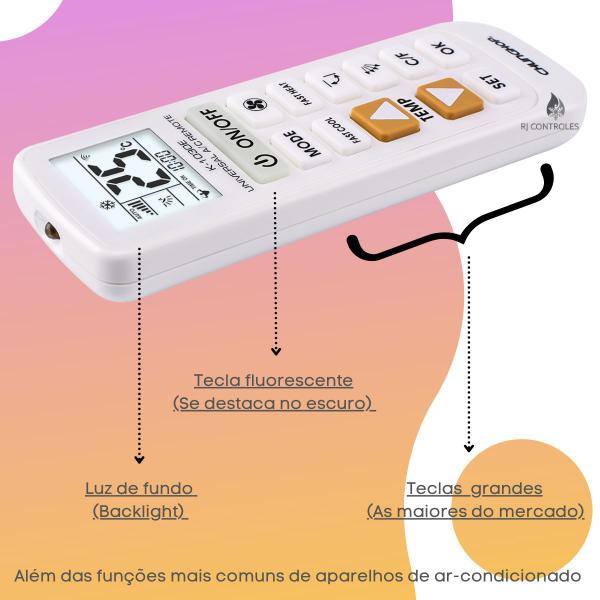 Imagem de Controle Remoto Universal K-1030e para Ar Condicionado Hitachi Elgin Delonghi Bosch Agratto e muitas outras