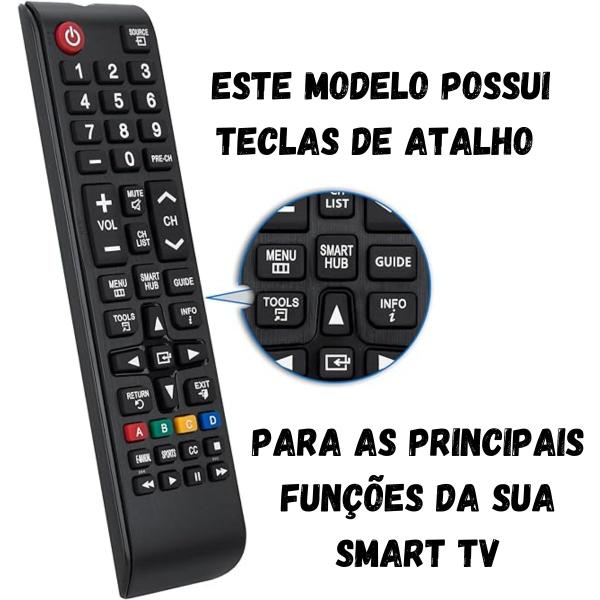 Imagem de Controle Remoto Universal Para Smart Tv Samsung Hub Com Botão Futebol