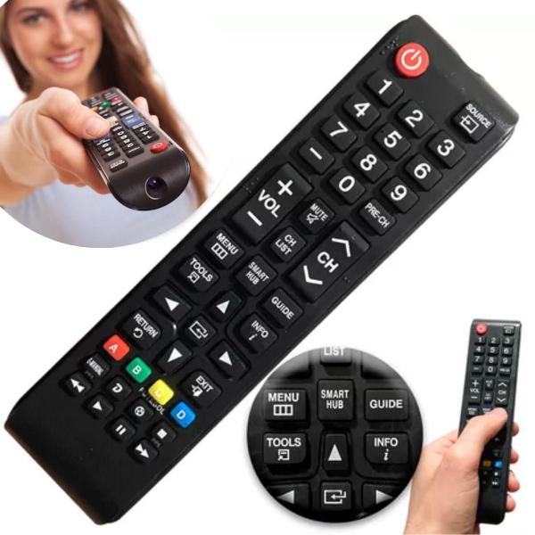 Imagem de Controle Remoto Universal TV Samsung Hub Smart Pilhas