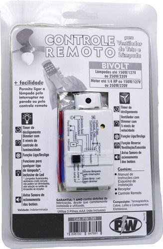 Imagem de Controle Remoto Ventilador Teto Universal + Suporte