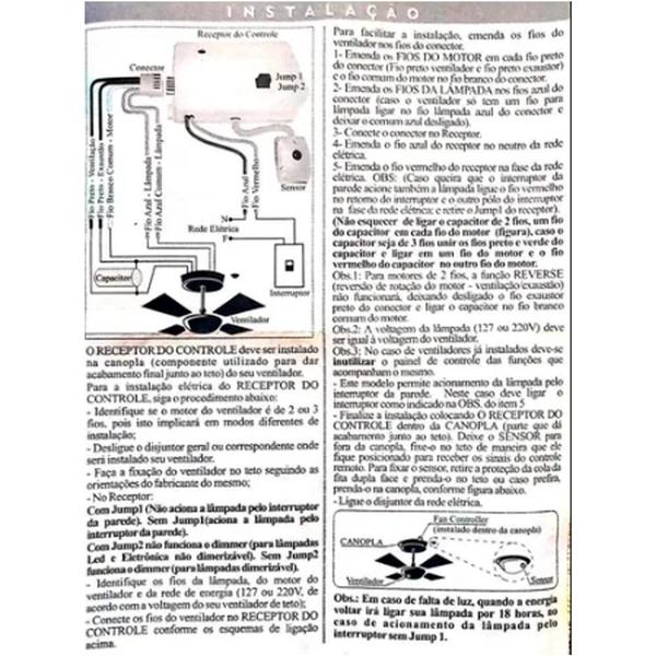 Imagem de Controle Remoto Ventiladores de Teto e Lâmpada Com Suporte - PW