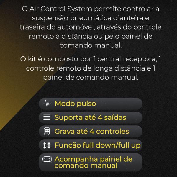 Controle Suspensão Ar Air Control Longa Distancia 4 canais - ZENDEL CENTRAIS INTELIGENTES Imagem de Controle Suspensão Ar Air Control Longa Distancia 4 canais