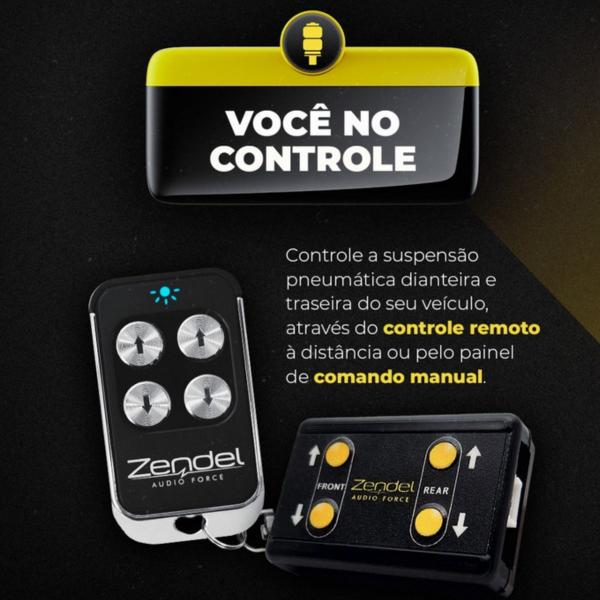 Controle Suspensão Ar Air Control Longa Distancia 4 canais - ZENDEL CENTRAIS INTELIGENTES Imagem de Controle Suspensão Ar Air Control Longa Distancia 4 canais