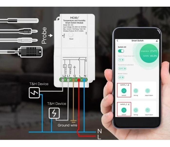 Imagem de Controle Temperatura Umidade Inteligente Alexa E Google Home