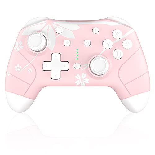 Imagem de Controle Wireless para Nintendo com Turbo-Fire e Vibração Personalizável - Rosa Blossom