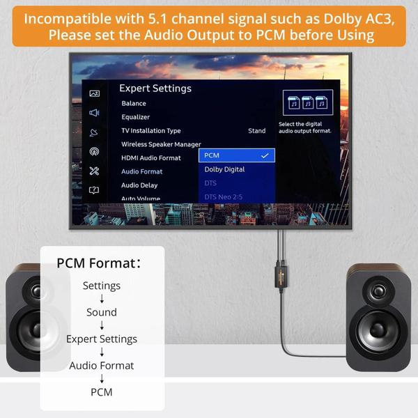 Imagem de Conversor DAC Neoteck 192kHz SPDIF Ótico (Toslink) para RCA - Adaptador de Áudio Digital para Analógico