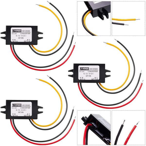 Imagem de Conversor DC 12V para 5V 3A 15W Buck Module Adaptador de alimentação para carro