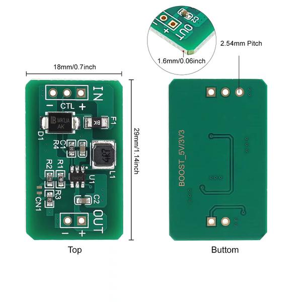 Imagem de Conversor DC Boost QEBIDUM 0,9V-3V a 3,3V, 0,9V-4,5V a 5V