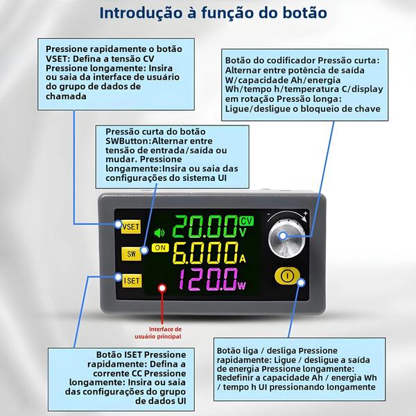 Imagem de Conversor DC Buck Boost Ajustável CNC SK60/SK120 - Fonte de Alimentação para Laboratório