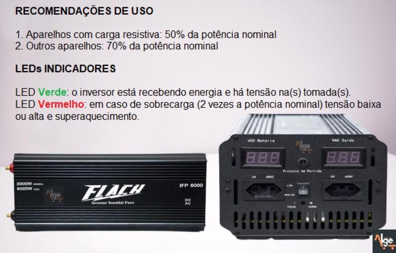 Imagem de Conversor De Energia Onda Senoidal Pura 6000w De 24v/127v