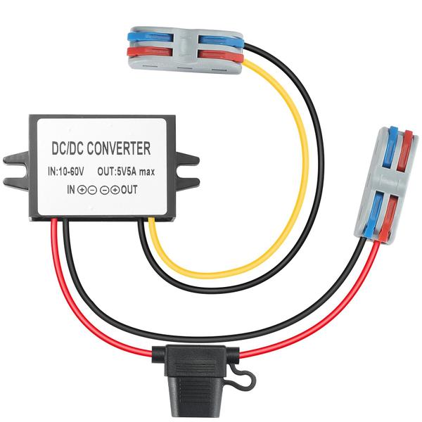 Imagem de Conversor de energia YBBOTT DC 10V-60V para 5V 5A 25W à prova d'água