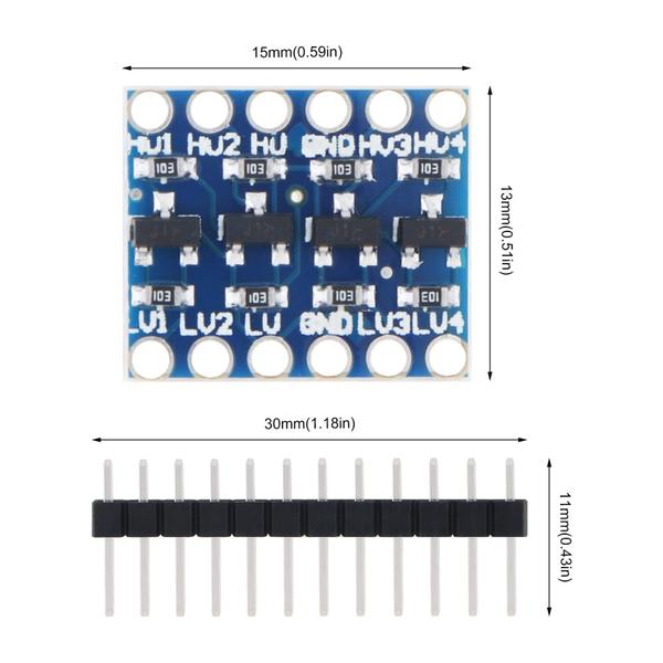 Imagem de Conversor de nível lógico DigiYes 10 unidades 4 canais IIC I2C 3.3V-5V