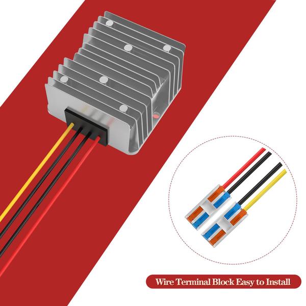 Imagem de Conversor de tensão EKYLIN 24V para 12V 15A 180W com terminal de fio