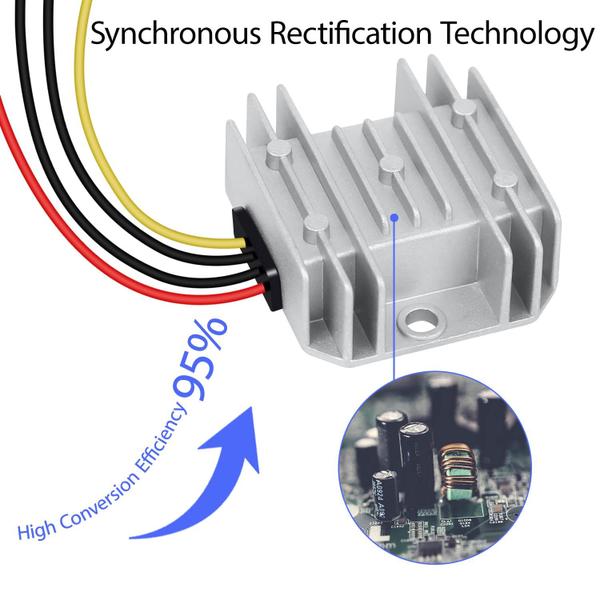 Imagem de Conversor de tensão LemoTech DC 36V/48V para 12V 5A 60W IP68