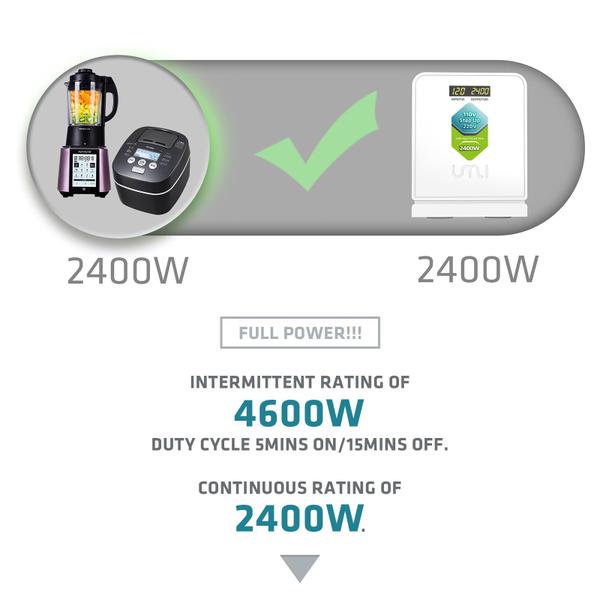 Imagem de Conversor de tensão UMI LX-2400 110V a 220V 2400W com indicadores