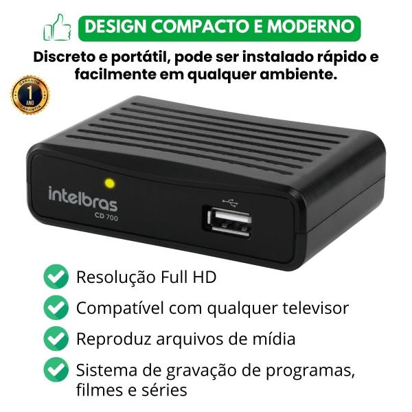 Imagem de Conversor Digital De TV + Antena Externa + 2 Pilhas AAA