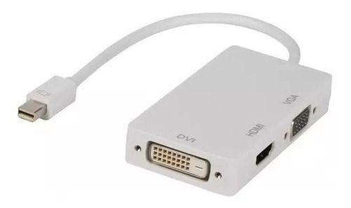 Imagem de Conversor Display Port Para Dvi Hdmi Vga 3 Em 1 Branco