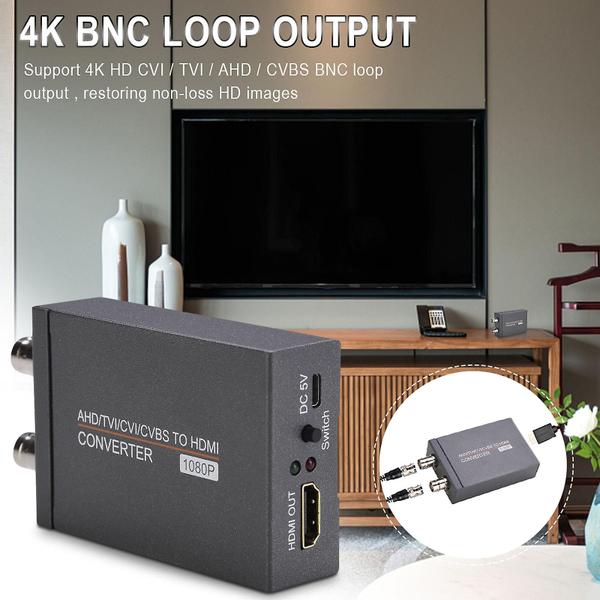 Conversor Full Hd 4k 720p/1080p bnc para adaptador de vídeo hdmi - converter sinal de vídeo tvi cvi ahd cvbs bnc para hdmi para monitor hdtv dvrs - HUOGUO Imagem de Conversor Full Hd 4k 720p/1080p bnc para adaptador de vídeo hdmi - converter sinal de vídeo tvi cvi ahd cvbs bnc para hdmi para monitor hdtv dvrs
