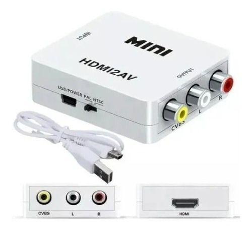 Imagem de Conversor Hdmi Audio Hdmi X Av Rca Tv Tubo Cabo P/ Entrega 