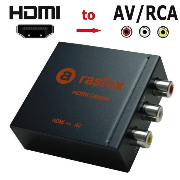 Imagem de Conversor HDMI para AV/RCA Rasfox 1080p HDTV com adaptador de alimentação