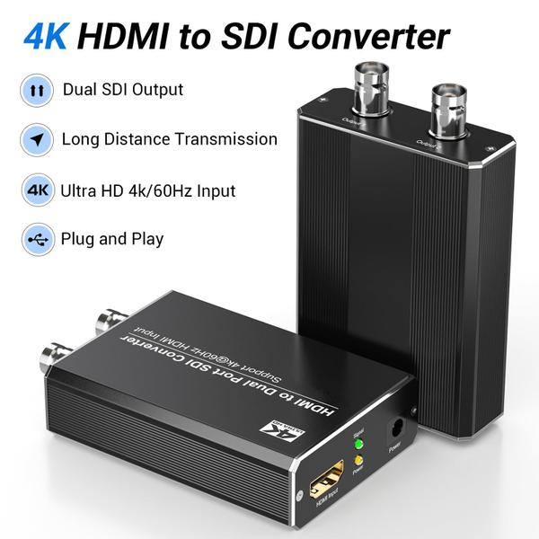 Imagem de Conversor HDMI para SDI MISOTT 4K/60Hz com saída SDI de porta dupla