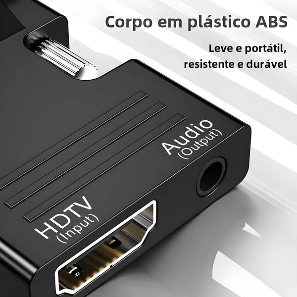 Imagem de Conversor HDMI para VGA 1080p - Adaptador com Saída de Áudio - Plug and Play