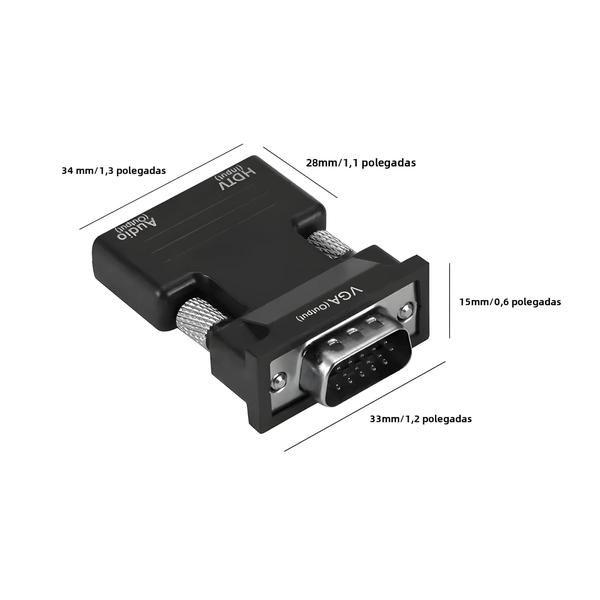 Imagem de Conversor HDMI para VGA 1080p - Adaptador HDTV com Saída de Áudio