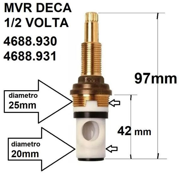 Imagem de Conversor Mecanismo 1/2 Meia Volta MVR Para Registro Pressão Deca - 4688930