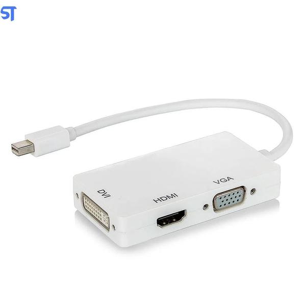 Imagem de Conversor Mini Displayport Dp Macho 1X3 Para Hdmi Dvi Vga