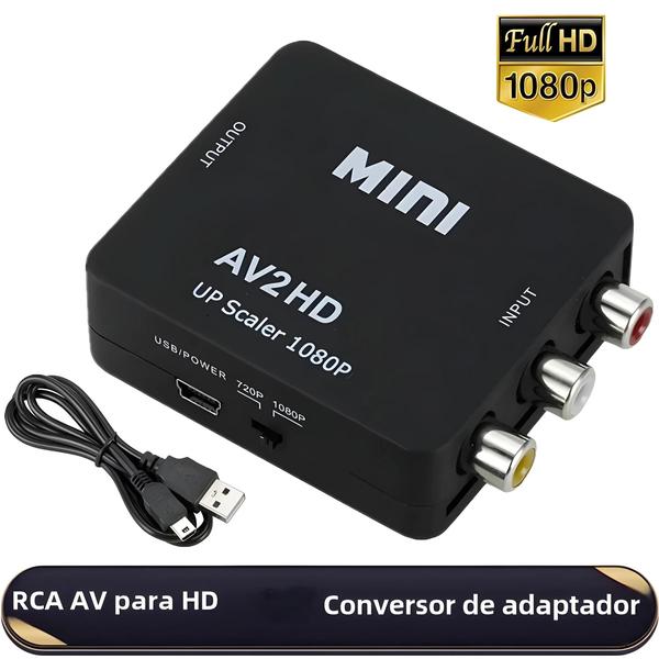 Imagem de Conversor RCA AV para HDMI 1080P - Suporte NTSC/PAL - Áudio e Vídeo HD