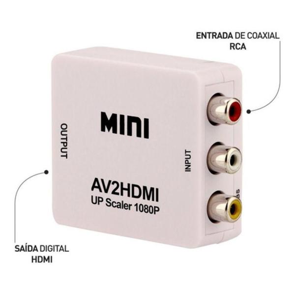 Imagem de Conversor Rca Entrada X Hdmi Saída Av2Hdmi 1080P Vídeo Mini