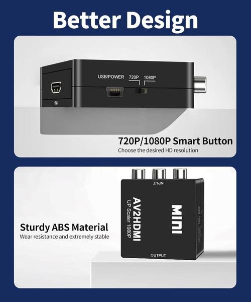 Imagem de Conversor RCA para HDMI Chodwe 1080P com cabo HDMI - preto