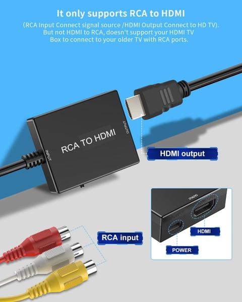 Imagem de Conversor RCA para HDMI Uzifhdhi AV para HDMI 720P/1080P com cabo