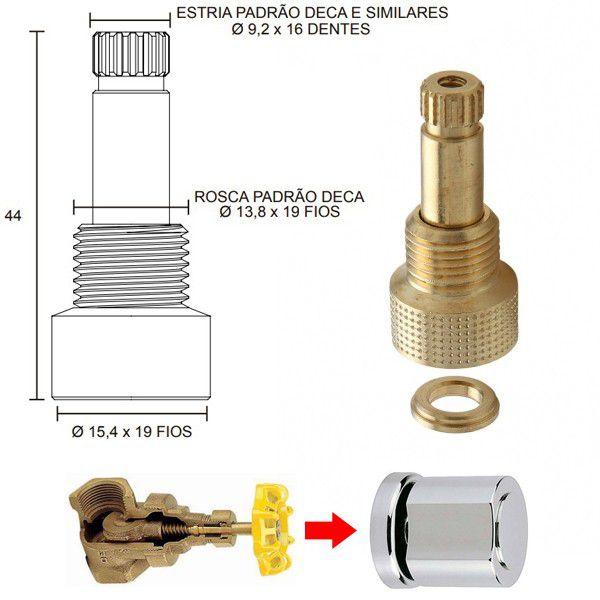 Imagem de Conversor Registro Bruto Volante Amarelo 1502 b 1/2 e 3/4 para Acabamento Deca - 130123