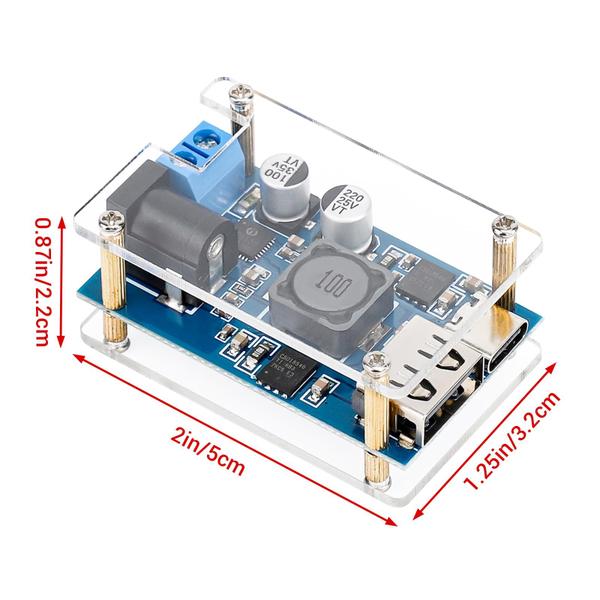 Imagem de Conversor Step Down DROK 24V para 12V com USB tipo C 4.8A