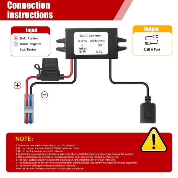 Imagem de Conversor Step Down MZHOU DC-DC 24V/12V para 5V 3A 15W 8-32V