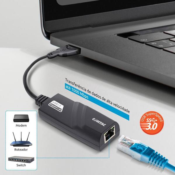 Imagem de Conversor USB 3.0 Para RJ-45 Gigabit Ethernet Comtac 9392