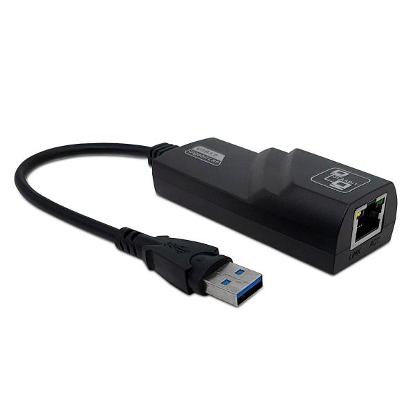 Imagem de Conversor USB 3.0 para RJ45 GV Brasil, 10/100/1000, Preto - ADT.1060