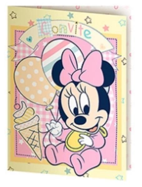 Imagem de Convite Aniversário Disney Baby Minnie Com 8 Regina