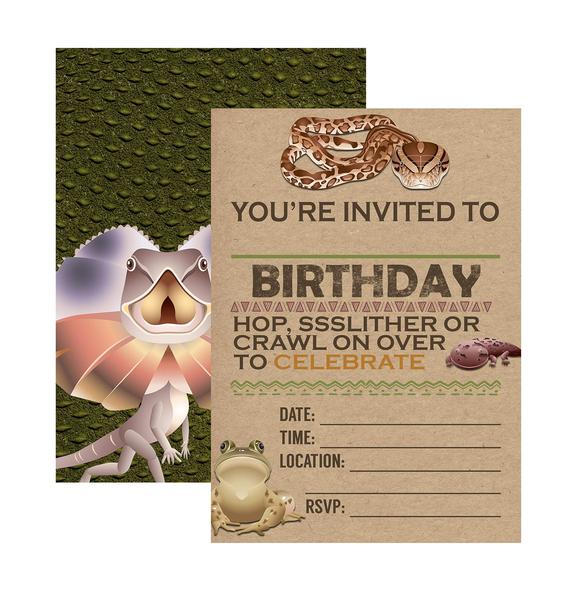 Imagem de Convites para festas Silly Goose Gifts Reptile Snake Birthday x12