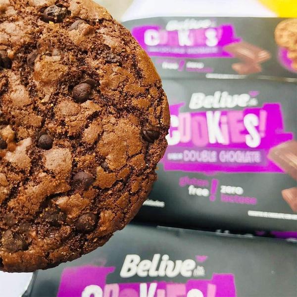Cookie Belive Double Chocolate Zero Glúten 80G 10Un Imagem de Cookie Belive Double Chocolate Zero Glúten 80G 10Un