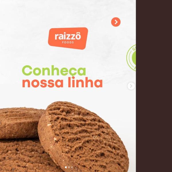 Cookie De Chocolate S/ Gluten Raizzô 120G - Raizzo Imagem de Cookie De Chocolate S/ Gluten Raizzô 120G