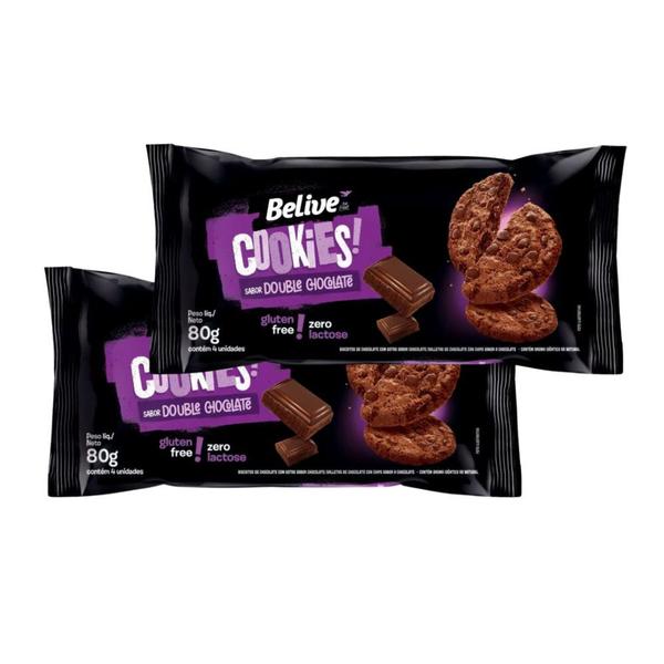 Imagem de Cookie Double Chocolate Belive 80g - 2 unidades