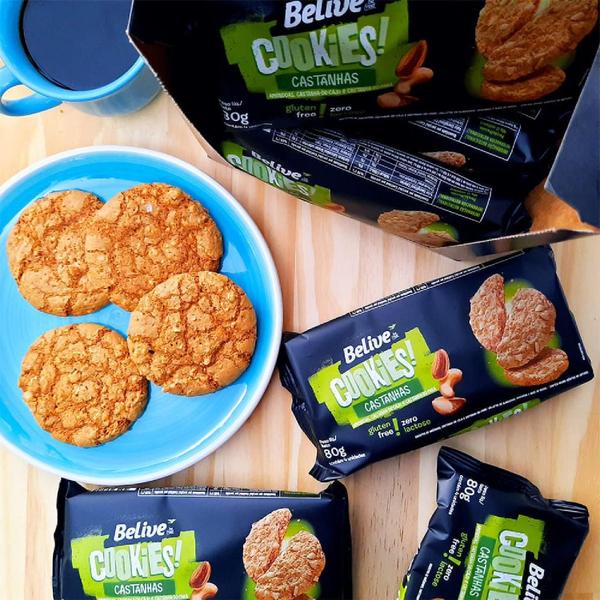 Cookies Belive Castanha (Sem Gluten & Sem Leite) 80g 10Un Imagem de Cookies Belive Castanha (Sem Gluten & Sem Leite) 80g 10Un