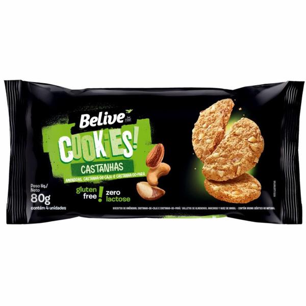 Cookies Belive Castanha (Sem Gluten & Sem Leite) 80g 10Un Imagem de Cookies Belive Castanha (Sem Gluten & Sem Leite) 80g 10Un