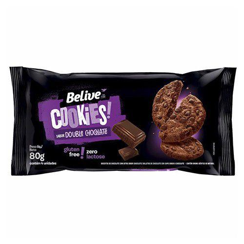 Cookies Belive Zero Lactose Double Chocolate 80g un Imagem de Cookies Belive Zero Lactose Double Chocolate 80g un