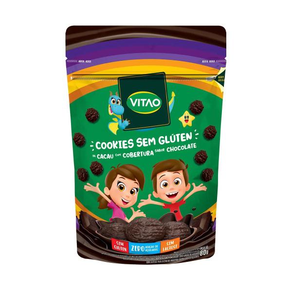 Imagem de Cookies Cacau Com Cobertura De Chocolate Sem Glúten 10 Unidades De 80g Cada Vitao