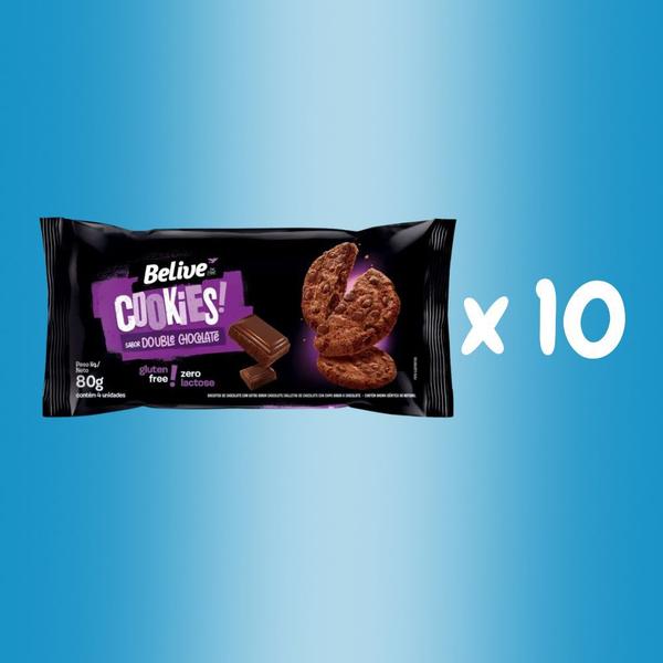 Imagem de Cookies Double Chocolate Belive Caixa com 10 unidades de 80g cada